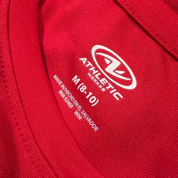ATHLETIC WORKS Active Long Sleeve Crewneck Shirt Red Sz M (8-10) - Picture 6 of 8